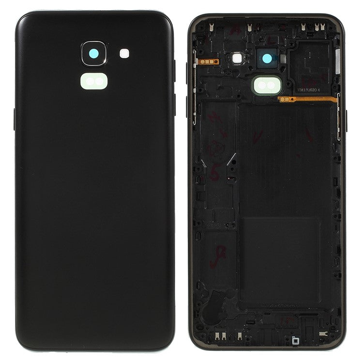 OEM-Back-Housing-Door-Cover-+-Middle-Plate-Frame-Part-for-Samsung-Galaxy-J6-(2018)-J600--Black