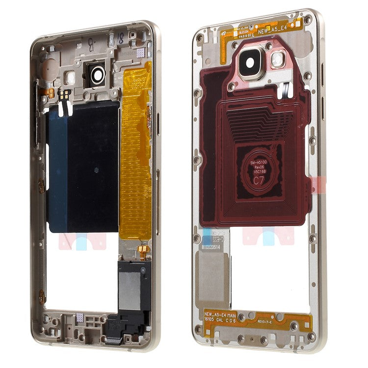 For-Samsung-Galaxy-A5-SM-A510F-Middle-Housing-Frame-with-Small-Parts-OEM-Material-Assembly--Gold-Color