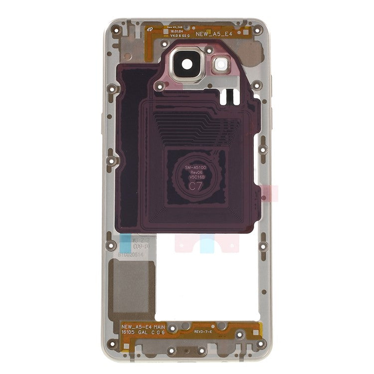 For-Samsung-Galaxy-A5-SM-A510F-Middle-Housing-Frame-with-Small-Parts-OEM-Material-Assembly--Gold-Color