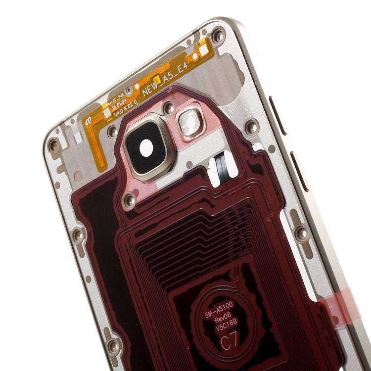 For-Samsung-Galaxy-A5-SM-A510F-Middle-Housing-Frame-with-Small-Parts-OEM-Material-Assembly--Gold-Color