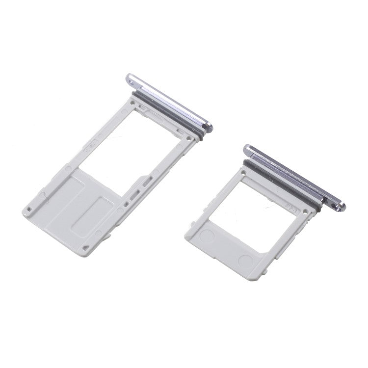 2PCS-OEM-Dual-SIM-MicroSD-Card-Tray-Holder-Replacement-for-Samsung-Galaxy-A8-(2018)--Silver