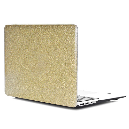 Glittery Surface PU Leather Coated Laptop Case Protective Notebook Cover for MacBook Air 13.3" Retina Display A2179 (2020)/A1932/A2337 - Gold