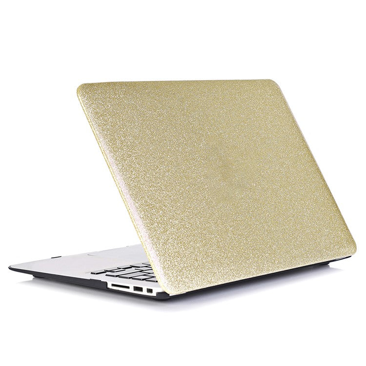 Glittery Surface PU Leather Coated Laptop Case Protective Notebook Cover for MacBook Air 13.3" Retina Display A2179 (2020)/A1932/A2337 - Gold