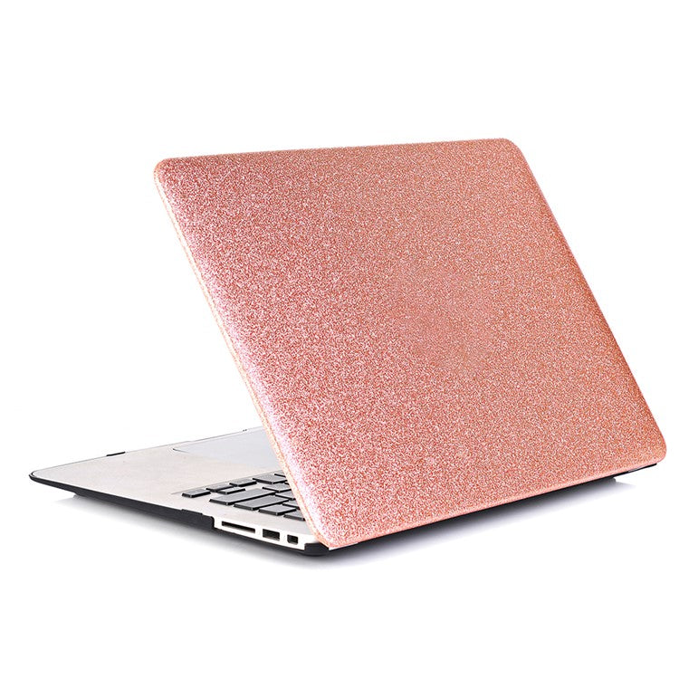 Glittery Surface PU Leather Coated Laptop Case Protective Notebook Cover for MacBook Air 13.3" Retina Display A2179 (2020)/A1932/A2337 - Rose Gold