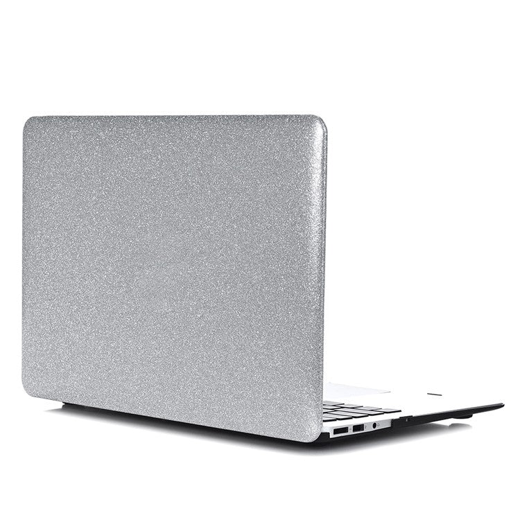 Glittery Surface PU Leather Coated Laptop Case Protective Notebook Cover for MacBook Air 13.3" Retina Display A2179 (2020)/A1932/A2337 - Silver