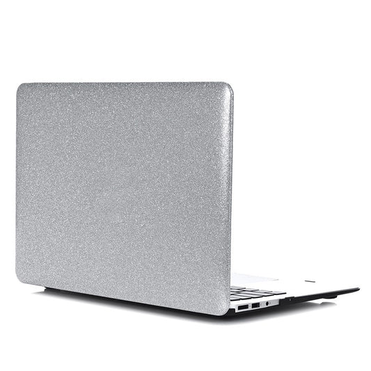 Glittery Surface PU Leather Coated Laptop Case Protective Notebook Cover for MacBook Air 13.3" Retina Display A2179 (2020)/A1932/A2337 - Silver