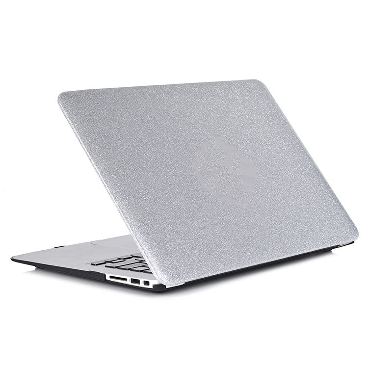 Glittery Surface PU Leather Coated Laptop Case Protective Notebook Cover for MacBook Air 13.3" Retina Display A2179 (2020)/A1932/A2337 - Silver