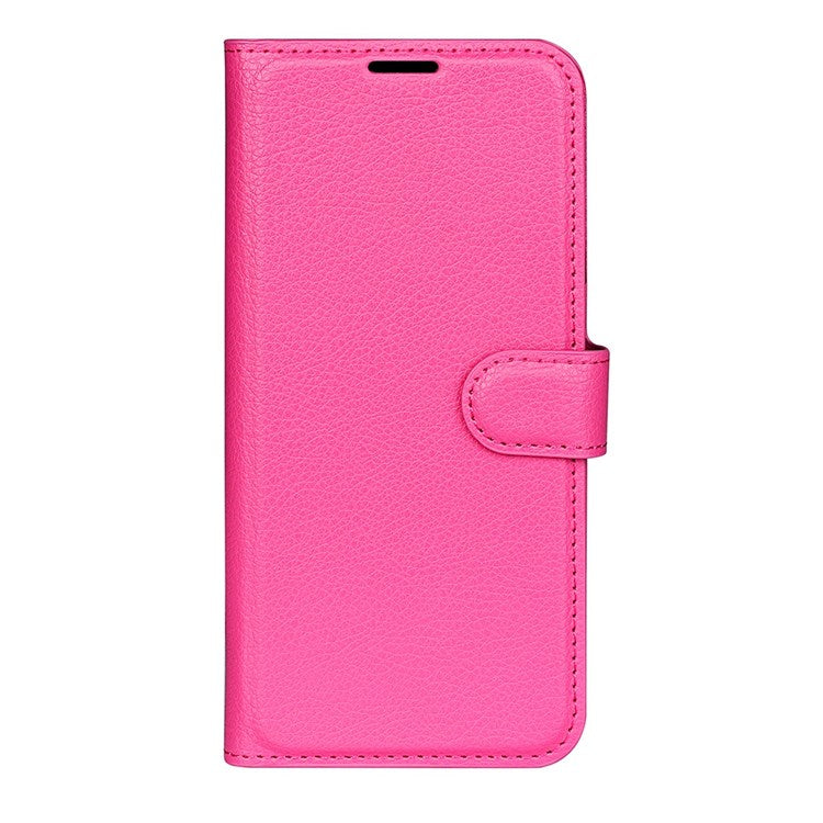 For iPhone 14 6.1 inch PU Leather Wallet Phone Case Litchi Texture Stand All-inclusive Protection Shell - Rose