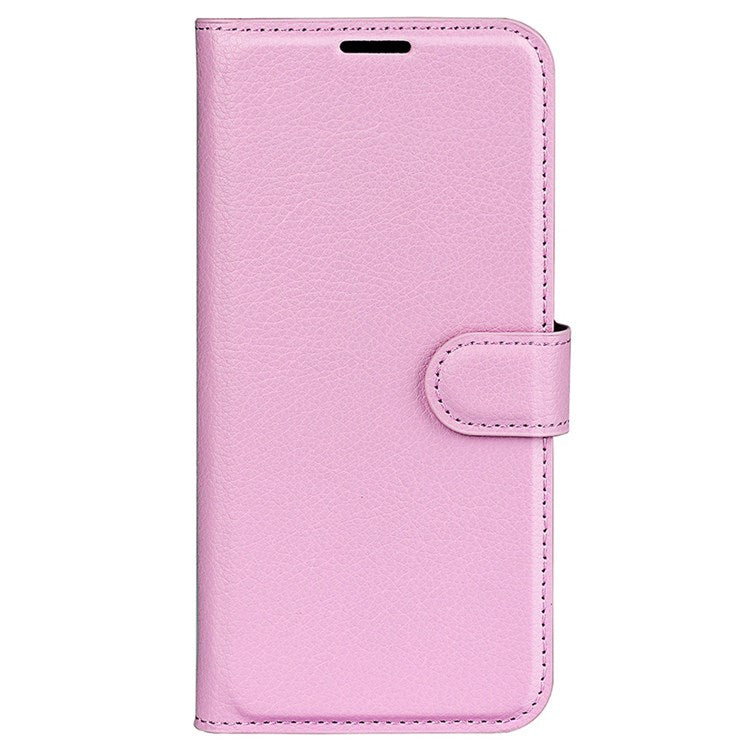 For iPhone 14 Plus 6.7 inch Litchi Texture PU Leather Collision Resistant Stand Flip Cover Full Protective Wallet Phone Case - Pink