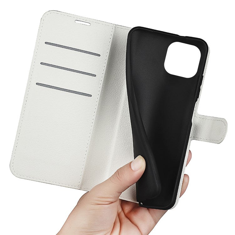 For iPhone 14 Plus 6.7 inch Litchi Texture PU Leather Collision Resistant Stand Flip Cover Full Protective Wallet Phone Case - White