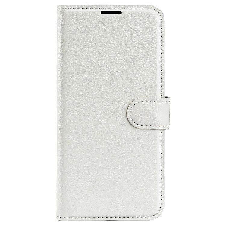 For iPhone 14 Plus 6.7 inch Litchi Texture PU Leather Collision Resistant Stand Flip Cover Full Protective Wallet Phone Case - White