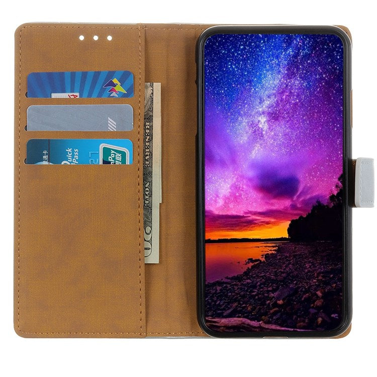 For iPhone 14 6.1 inch Wallet Phone Case PU Leather Stand Function Magnetic Folio Flip Folding Cover - Purple