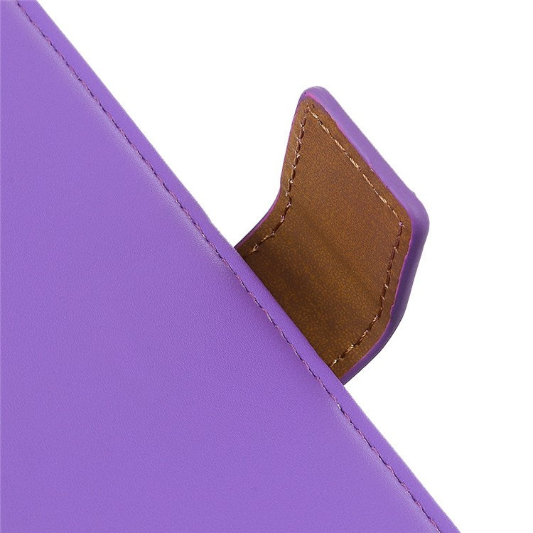 For iPhone 14 6.1 inch Wallet Phone Case PU Leather Stand Function Magnetic Folio Flip Folding Cover - Purple