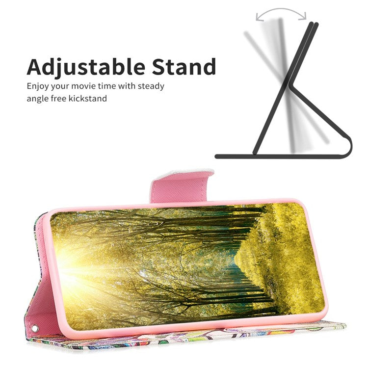 BF Pattern Printing Leather Series-1 for iPhone 14 Plus 6.7 inch Anti-drop Phone Cover Viewing Stand PU Leather TPU Folio Flip Wallet Case - Life Tree