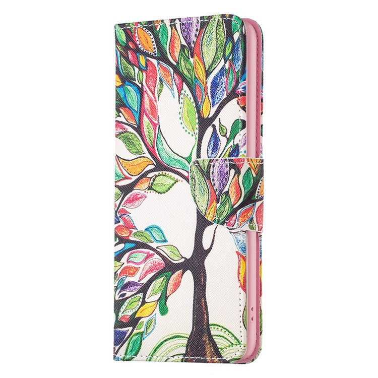 BF Pattern Printing Leather Series-1 for iPhone 14 Plus 6.7 inch Anti-drop Phone Cover Viewing Stand PU Leather TPU Folio Flip Wallet Case - Life Tree