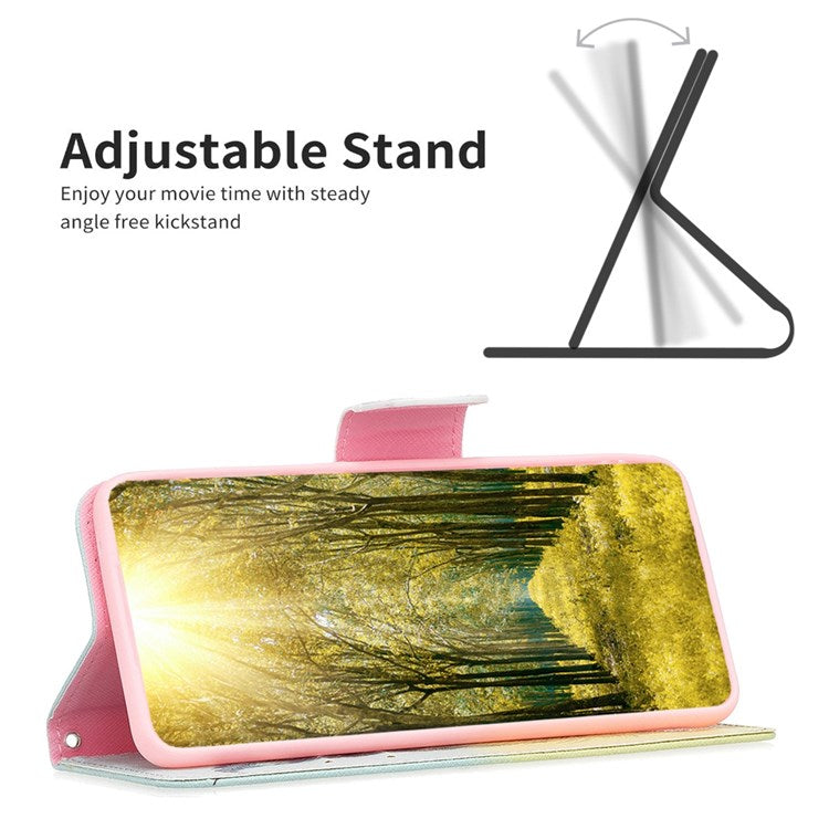 BF Pattern Printing Leather Series-1 for iPhone 14 6.1 inch Viewing Stand Phone Cover PU Leather TPU Folio Flip Wallet Case - Feather