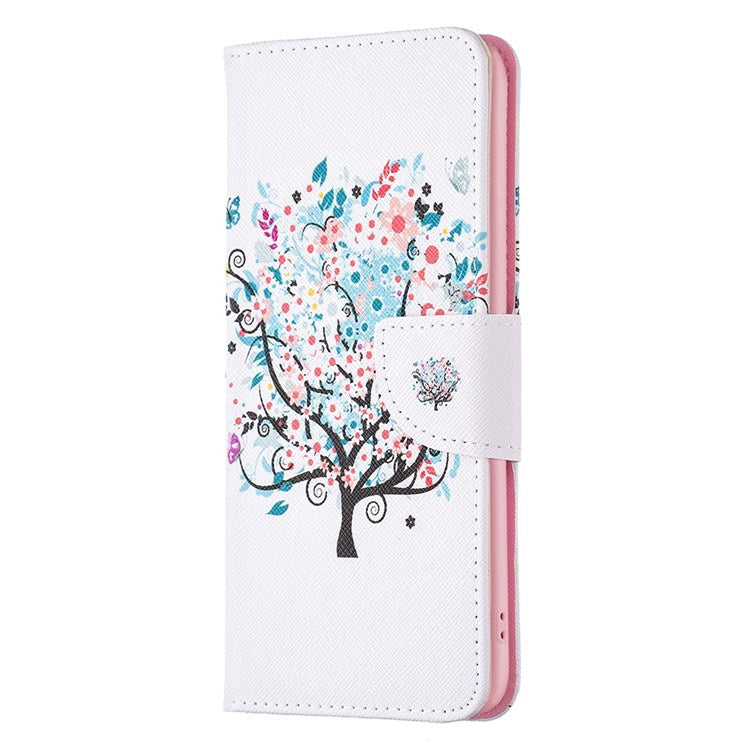 BF Pattern Printing Leather Series-1 for iPhone 14 Pro Max 6.7 inch PU Leather Stand Anti-drop Phone Cover Folio Flip Wallet Shockproof Case - Flower Tree