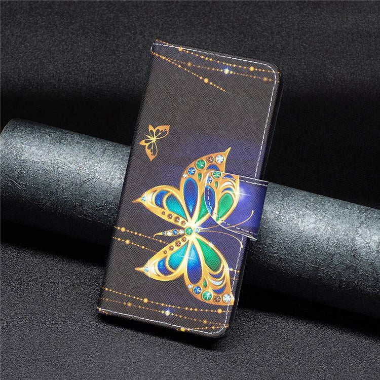 BF Pattern Printing Leather Series-2 for iPhone 14 Pro Max 6.7 inch Wallet Phone Case PU Leather Magnetic Clasp Stand Cover - Jewelry Butterfly