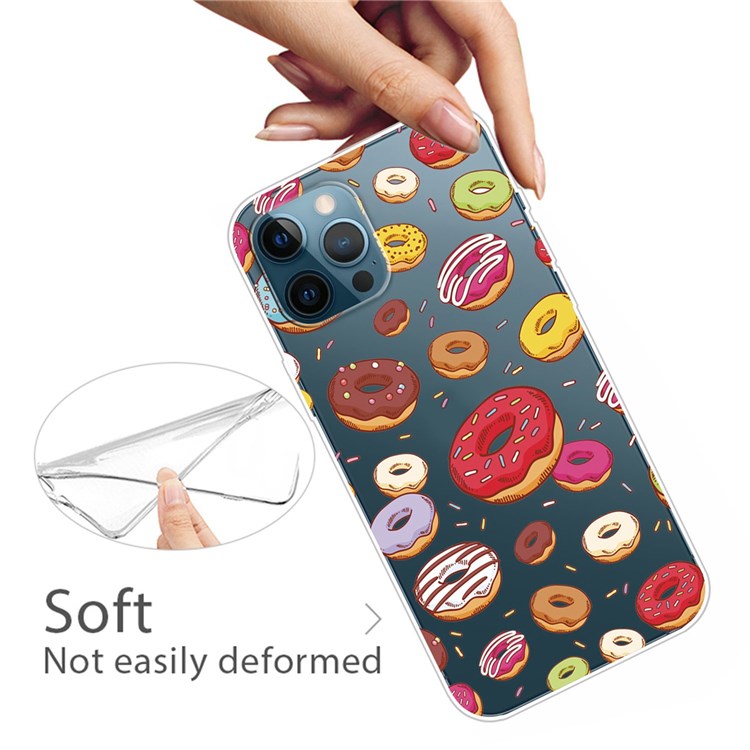 IMD Pattern Printing Phone Case for iPhone 14 Pro 6.1 inch, Anti-scratch Soft TPU Back Cover - Doughnut