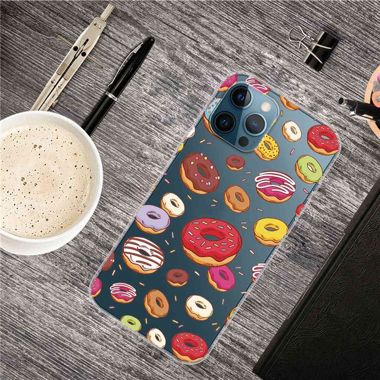 IMD Pattern Printing Phone Case for iPhone 14 Pro 6.1 inch, Anti-scratch Soft TPU Back Cover - Doughnut