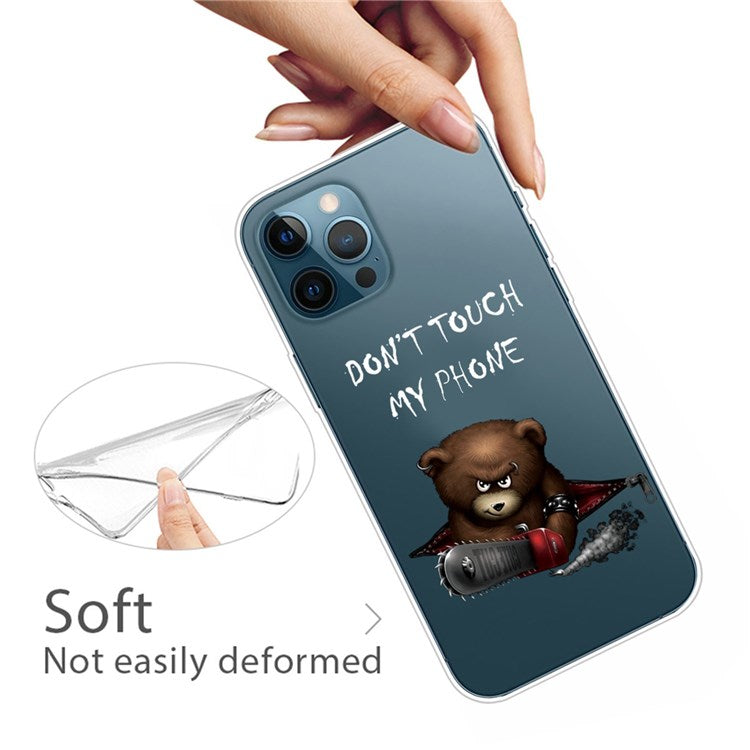 Anti-scratch Phone Case for iPhone 14 Pro Max 6.7 inch, Unfading Pattern Printing IMD TPU Back Cover Protector - Don't Touch My Phone