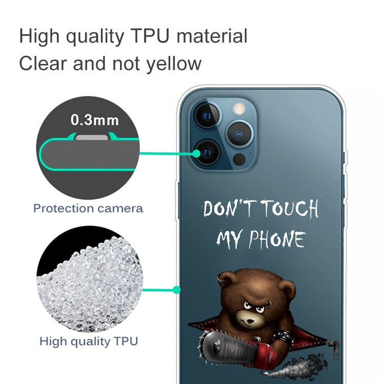 Anti-scratch Phone Case for iPhone 14 Pro Max 6.7 inch, Unfading Pattern Printing IMD TPU Back Cover Protector - Don't Touch My Phone