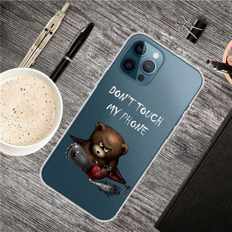 Anti-scratch Phone Case for iPhone 14 Pro Max 6.7 inch, Unfading Pattern Printing IMD TPU Back Cover Protector - Don't Touch My Phone
