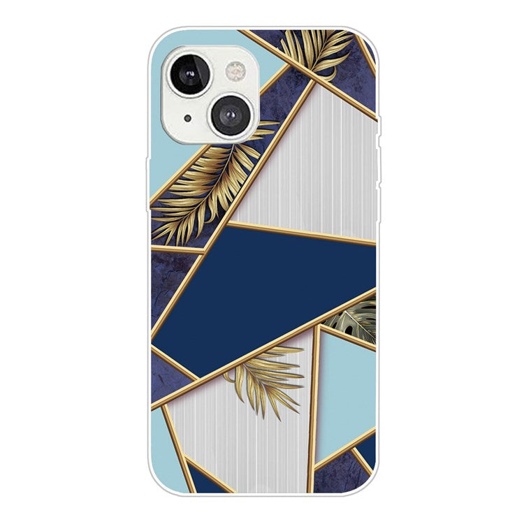 For iPhone 14 Plus 6.7 inch B Style Marble Pattern Design IMD Phone Case Soft TPU Shockproof Protective Cover - Style X