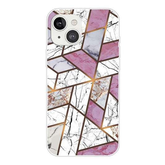For iPhone 14 6.1 inch A Style Marble Pattern Case IMD Soft TPU Drop Protective Cover Shell - Style A