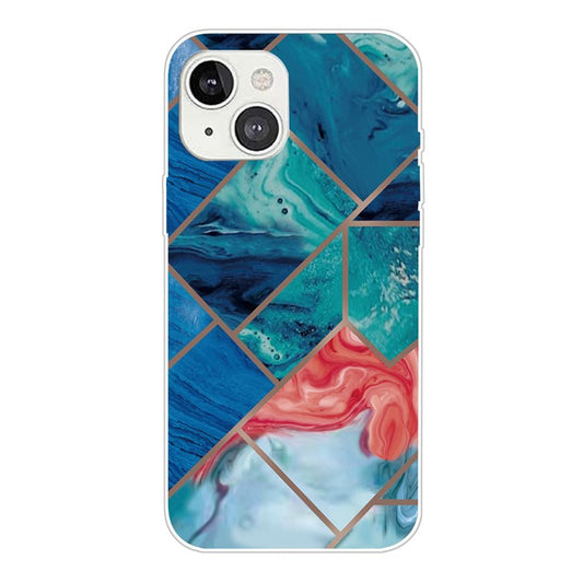 For iPhone 14 6.1 inch B Style TPU Phone Shell Marble Pattern IMD Shockproof Back Cover - Style C