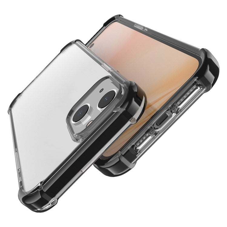 For iPhone 14 Plus 6.7 inch Lightweight Anti-drop Acrylic Phone Case with Thickened Four Corners Shockproof Clear Phone Cover - Black