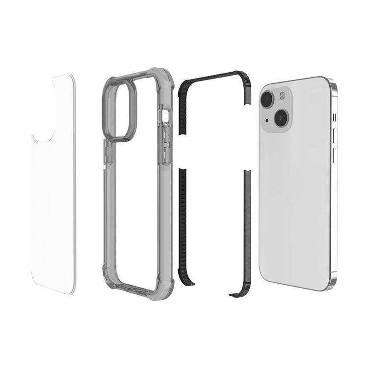 For iPhone 14 Plus 6.7 inch Lightweight Anti-drop Acrylic Phone Case with Thickened Four Corners Shockproof Clear Phone Cover - Black