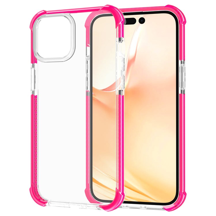 For iPhone 14 Plus 6.7 inch Lightweight Anti-drop Acrylic Phone Case with Thickened Four Corners Shockproof Clear Phone Cover - Rose