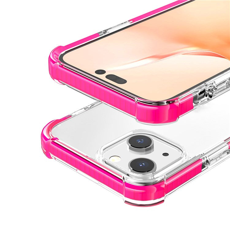 For iPhone 14 Plus 6.7 inch Lightweight Anti-drop Acrylic Phone Case with Thickened Four Corners Shockproof Clear Phone Cover - Rose