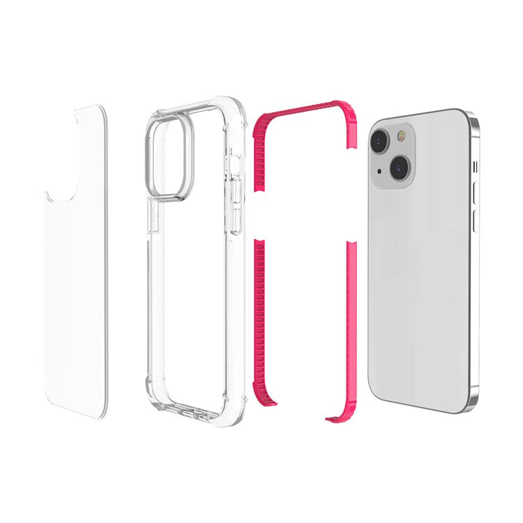For iPhone 14 Plus 6.7 inch Lightweight Anti-drop Acrylic Phone Case with Thickened Four Corners Shockproof Clear Phone Cover - Rose