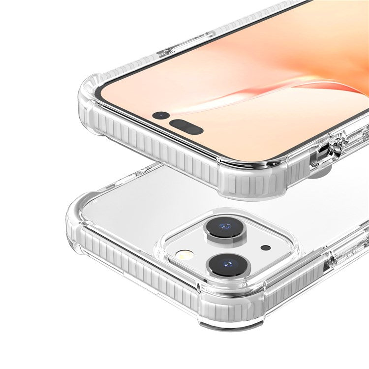 For iPhone 14 6.1 inch Acrylic Anti-drop Shockproof Phone Hard Case Clear Well Protection Phone Cover - White