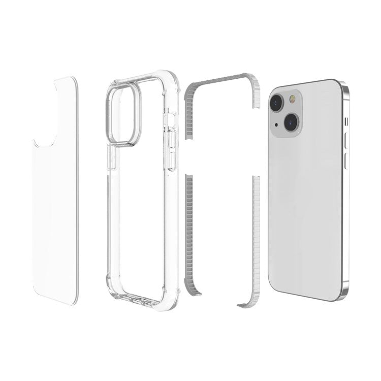 For iPhone 14 6.1 inch Acrylic Anti-drop Shockproof Phone Hard Case Clear Well Protection Phone Cover - White