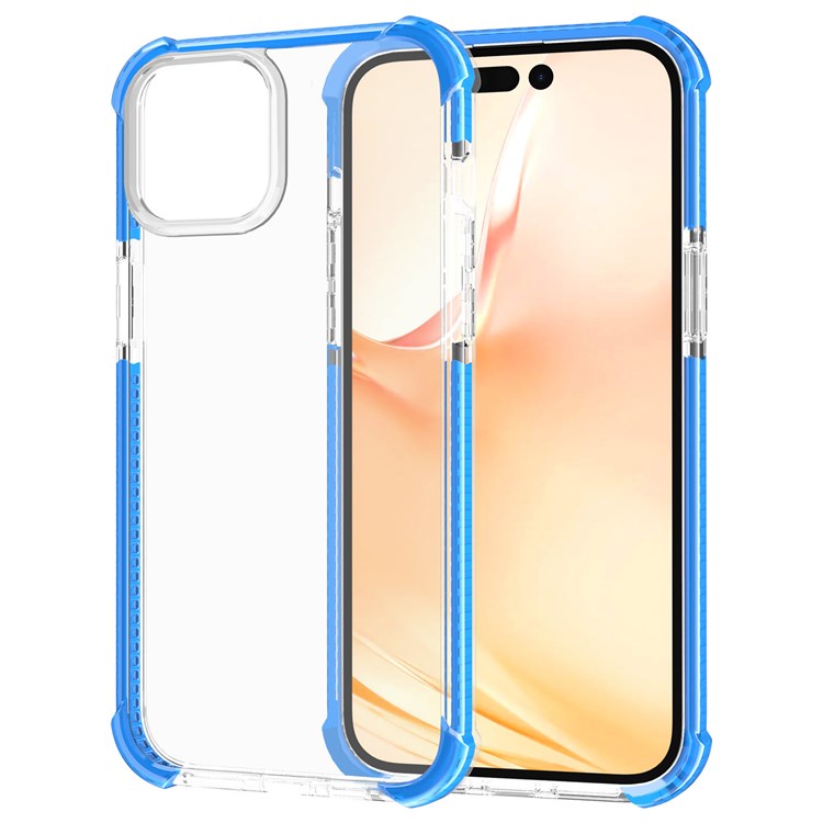 For iPhone 14 6.1 inch Acrylic Anti-drop Shockproof Phone Hard Case Clear Well Protection Phone Cover - Blue