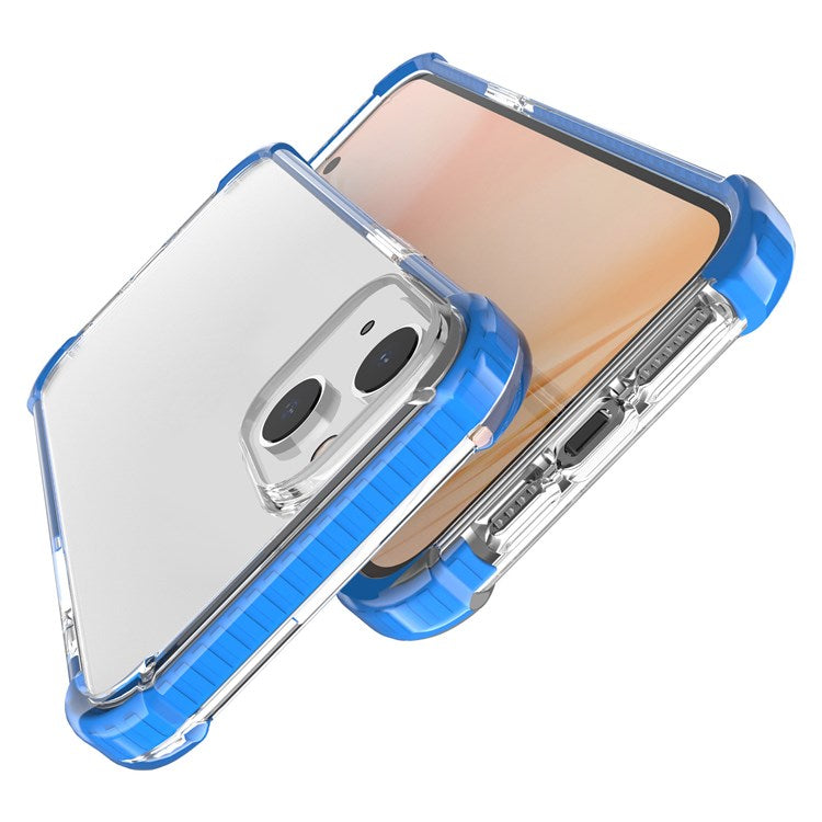 For iPhone 14 6.1 inch Acrylic Anti-drop Shockproof Phone Hard Case Clear Well Protection Phone Cover - Blue