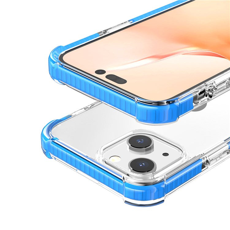 For iPhone 14 6.1 inch Acrylic Anti-drop Shockproof Phone Hard Case Clear Well Protection Phone Cover - Blue