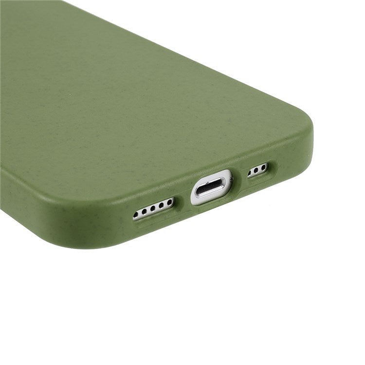 For iPhone 14 Plus 6.7 inch Starry Sky Series Matte Mobile Phone Case Starry Biodegradable Wheat Straw TPU Drop-proof Anti-wear Cell Phone Shell - Blackish Green
