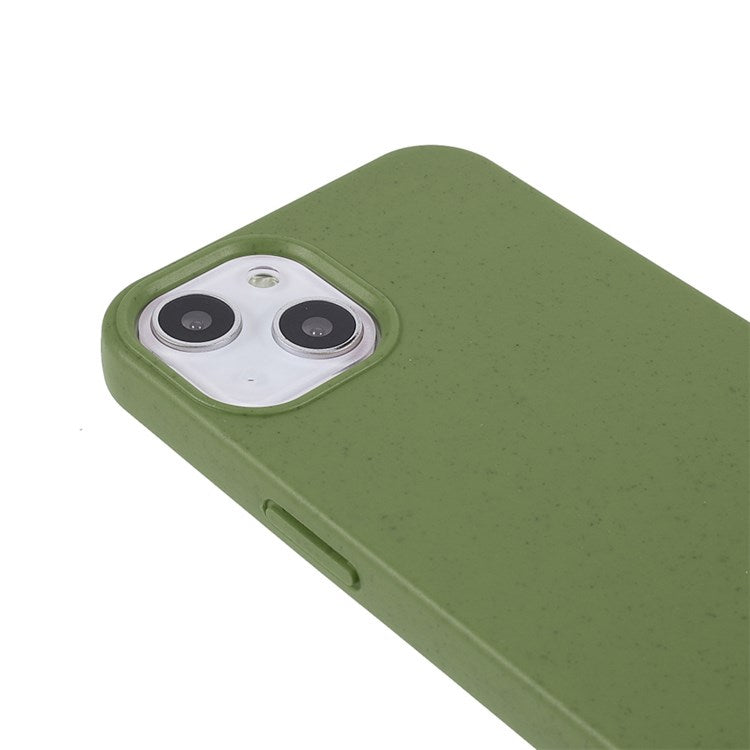 For iPhone 14 Plus 6.7 inch Starry Sky Series Matte Mobile Phone Case Starry Biodegradable Wheat Straw TPU Drop-proof Anti-wear Cell Phone Shell - Blackish Green