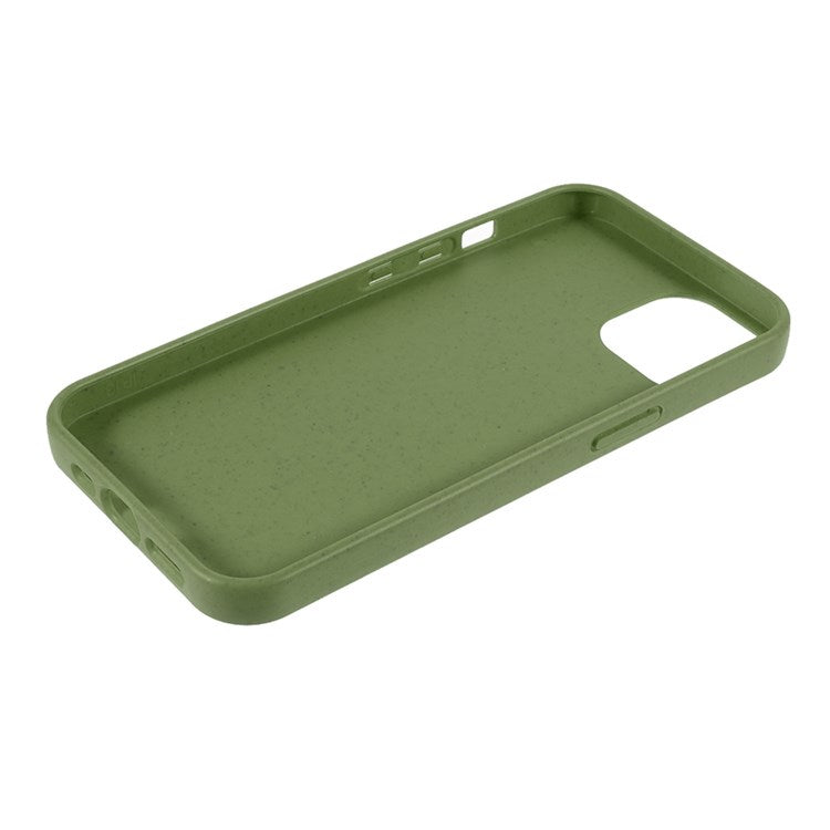 For iPhone 14 Plus 6.7 inch Starry Sky Series Matte Mobile Phone Case Starry Biodegradable Wheat Straw TPU Drop-proof Anti-wear Cell Phone Shell - Blackish Green
