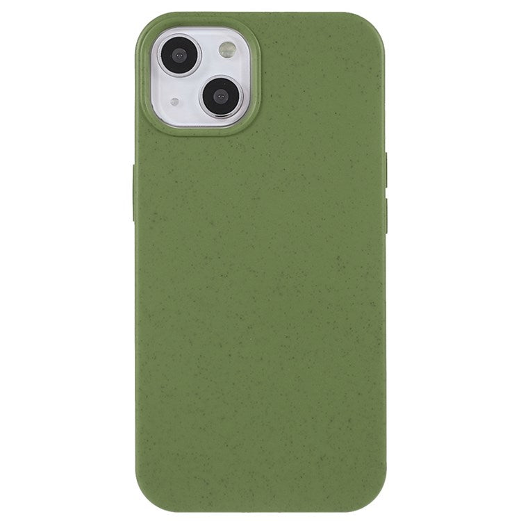 For iPhone 14 Plus 6.7 inch Starry Sky Series Matte Mobile Phone Case Starry Biodegradable Wheat Straw TPU Drop-proof Anti-wear Cell Phone Shell - Blackish Green