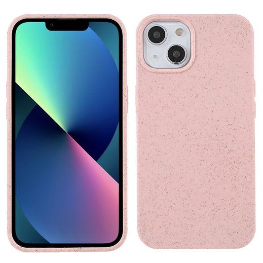 For iPhone 14 Plus 6.7 inch Starry Sky Series Matte Mobile Phone Case Starry Biodegradable Wheat Straw TPU Drop-proof Anti-wear Cell Phone Shell - Pink