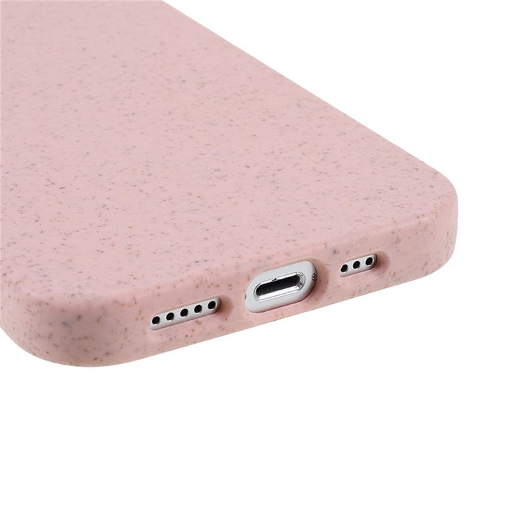 For iPhone 14 Plus 6.7 inch Starry Sky Series Matte Mobile Phone Case Starry Biodegradable Wheat Straw TPU Drop-proof Anti-wear Cell Phone Shell - Pink