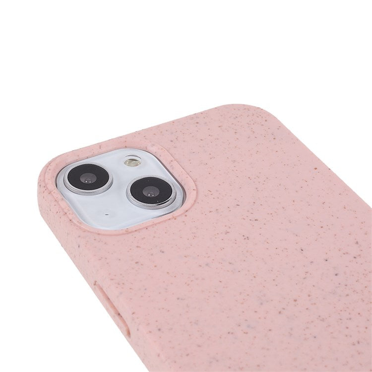 For iPhone 14 Plus 6.7 inch Starry Sky Series Matte Mobile Phone Case Starry Biodegradable Wheat Straw TPU Drop-proof Anti-wear Cell Phone Shell - Pink