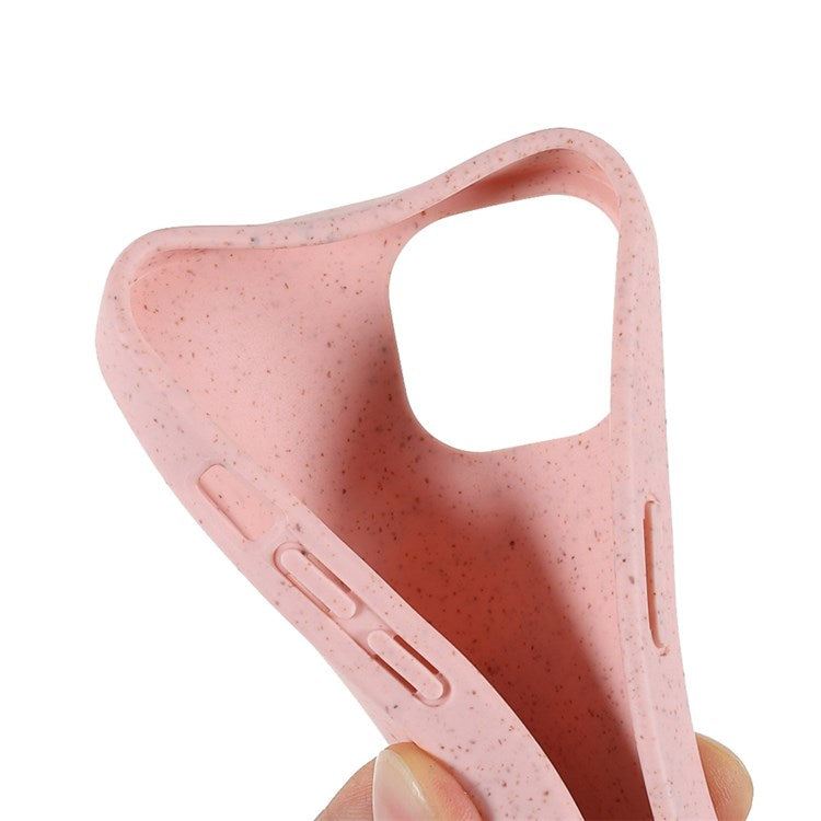 For iPhone 14 Plus 6.7 inch Starry Sky Series Matte Mobile Phone Case Starry Biodegradable Wheat Straw TPU Drop-proof Anti-wear Cell Phone Shell - Pink