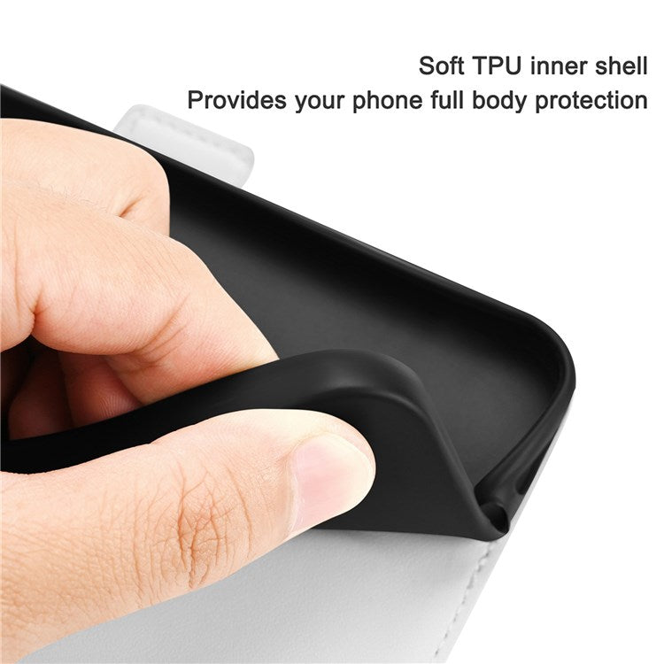 Phone Case for iPhone 14 Plus 6.7 inch, Litchi Texture Anti-fingerprint Candy Color Leather Anti-drop Magnetic Stand Shell with Wallet - Blue