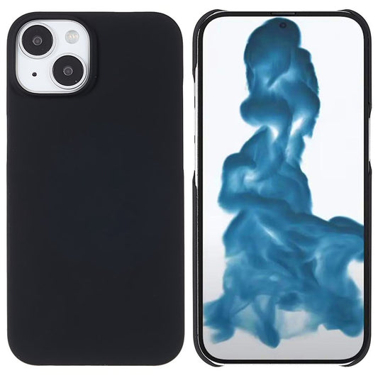 For iPhone 14 6.1 inch Anti-wear Anti-scratch Hard PC Back Protective Case Anti-fall Rubberized Glossy Surface Cover - Black